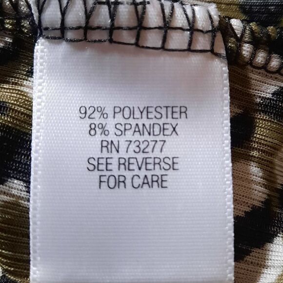 Dana Buchman Blouse Ladies Large Black Brown 3/4 sleeve classiccore - Picture 7 of 8